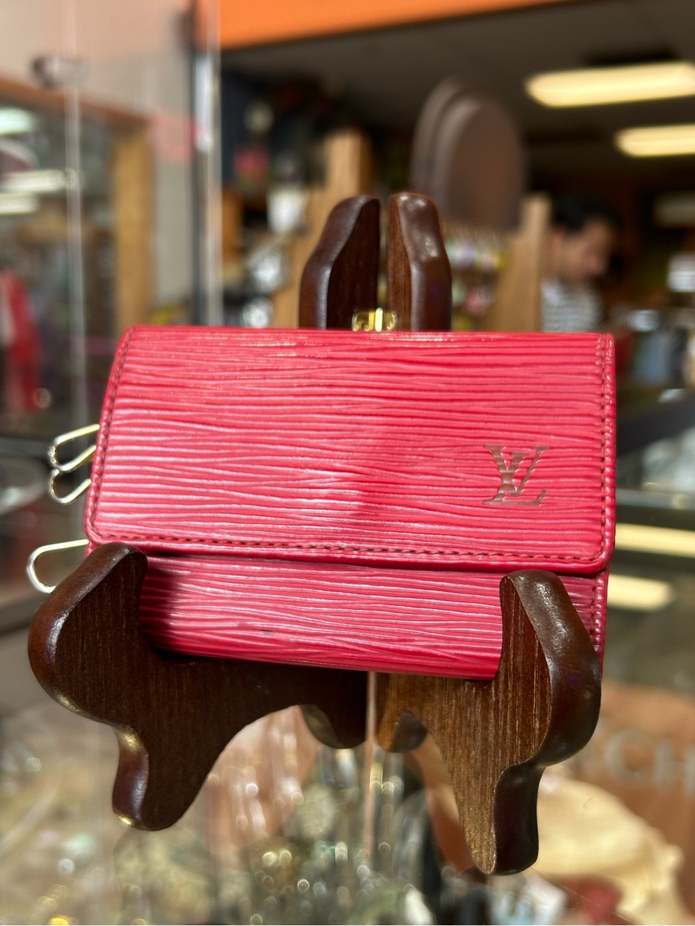Authentic Louis Vuitton Red Key Holder